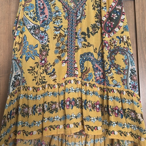 Anthropology Patrons of Peace Womens M Sleeveless Bohemian Tank Blouse Yellow - Picture 4 of 10